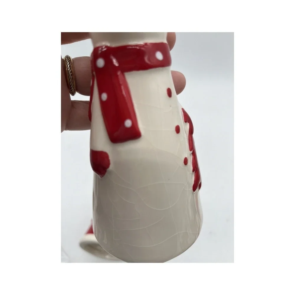 Ceramic Christmas Holiday Bell  Santa and Snowman Set Of 2